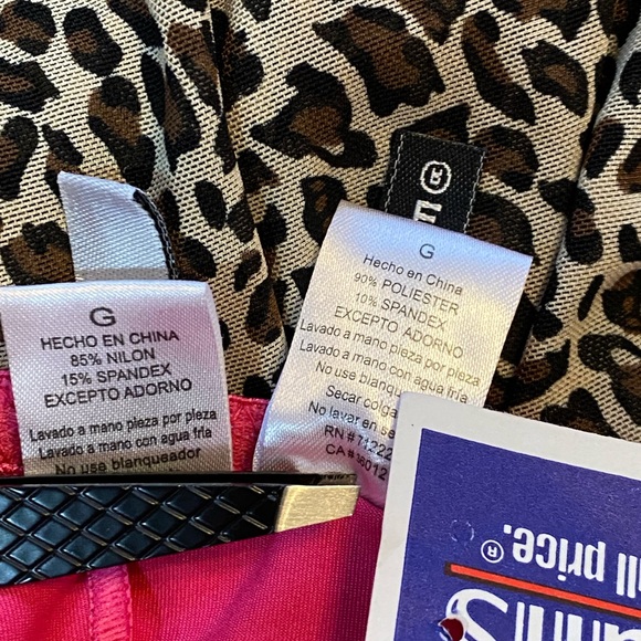 Large NWT Rampage Panties GUC Babydoll Set Leopard Pink Lace Top Camisole Cami L - Picture 5 of 9